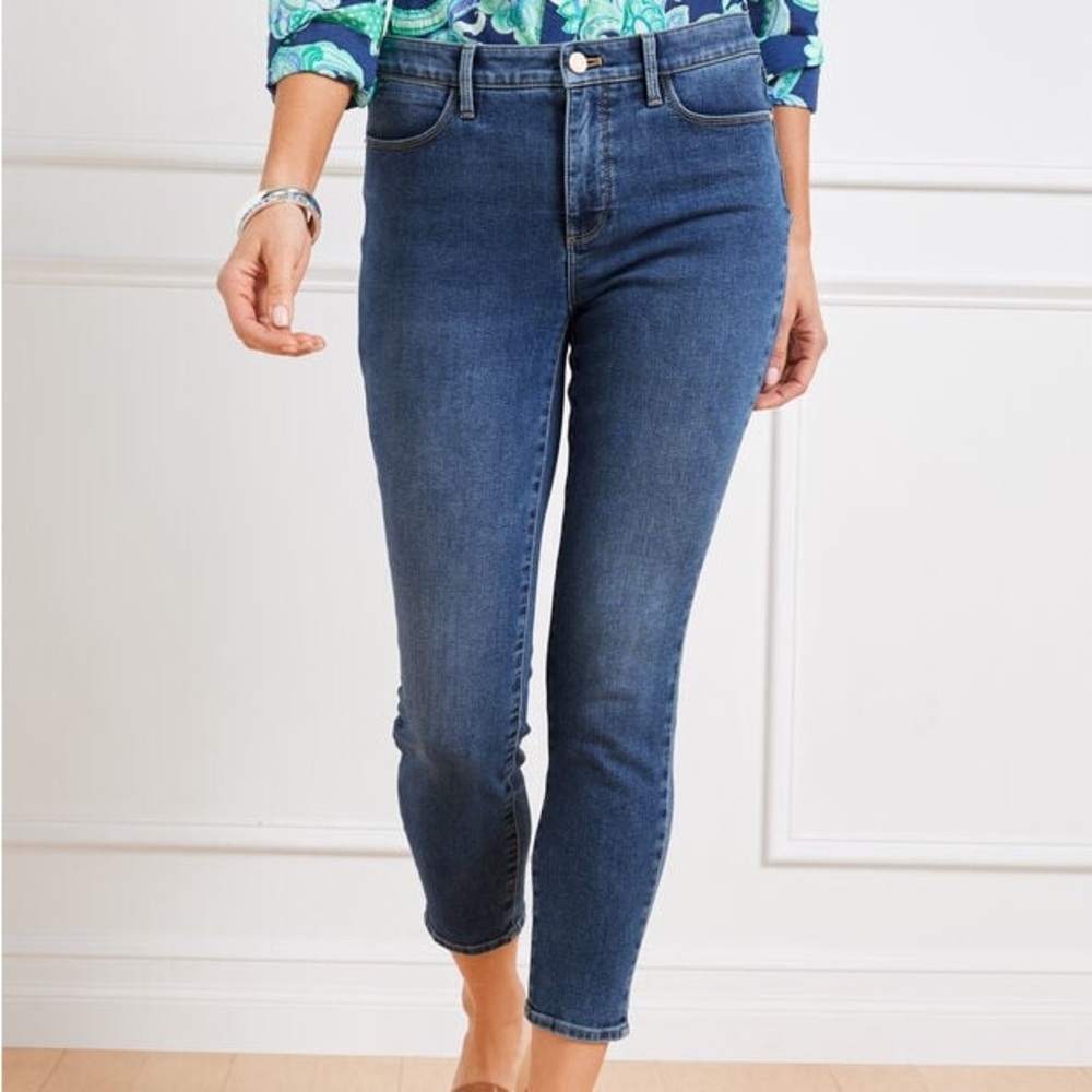 Talbots Medium Wash Blue High Rise Jegging Crop Jeans in Size 20W